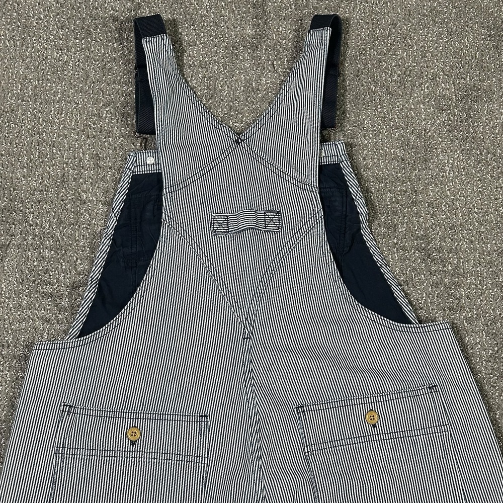 Duluth Trading Rootstock Gardening Overalls Women's M x31 Blue Railroad Stripe - Picture 8 of 12